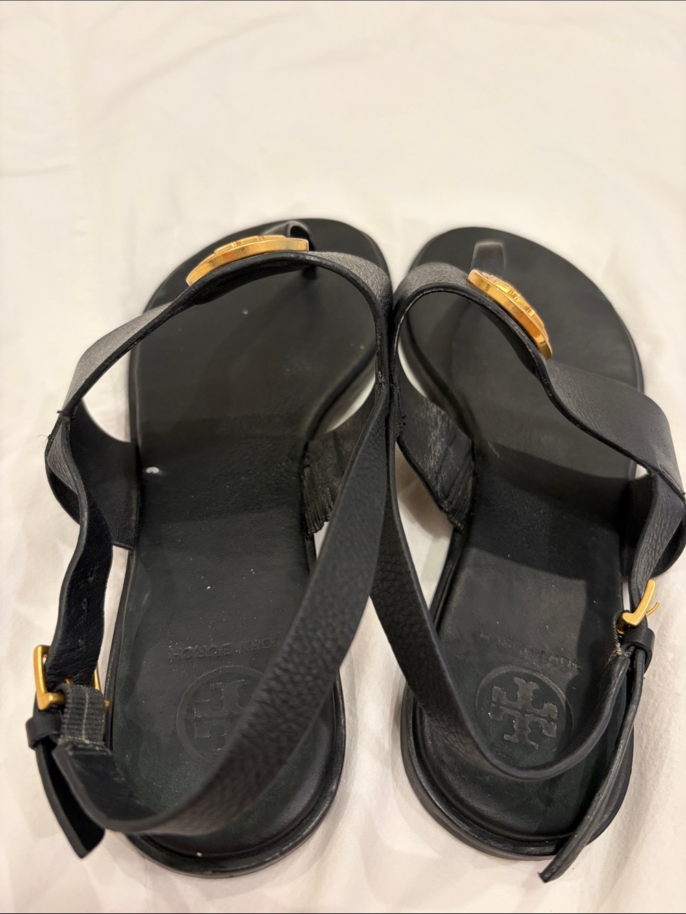 Tory Burch Black Leather Thong Sandals 8.5 - Picture 8 of 8